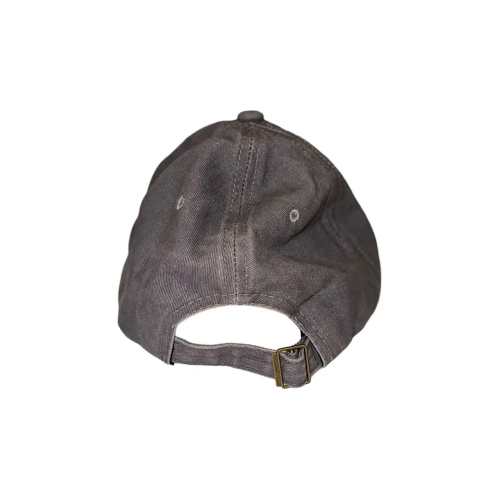 Grey Baseball Hat W/ Emoji Patch